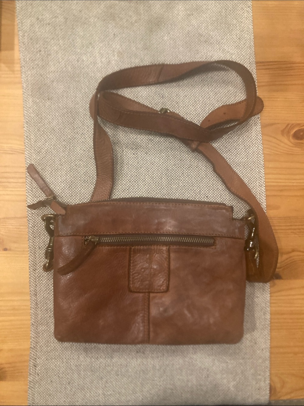 Classic Brown Leather Crossbody Bag - Casual Everyday Style